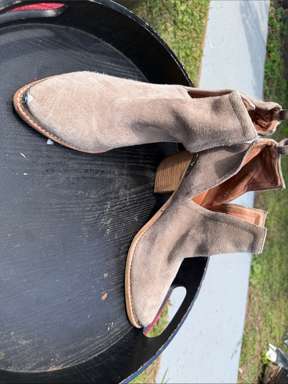 Jeffrey Campbell Taupe Suede Ankle Booties